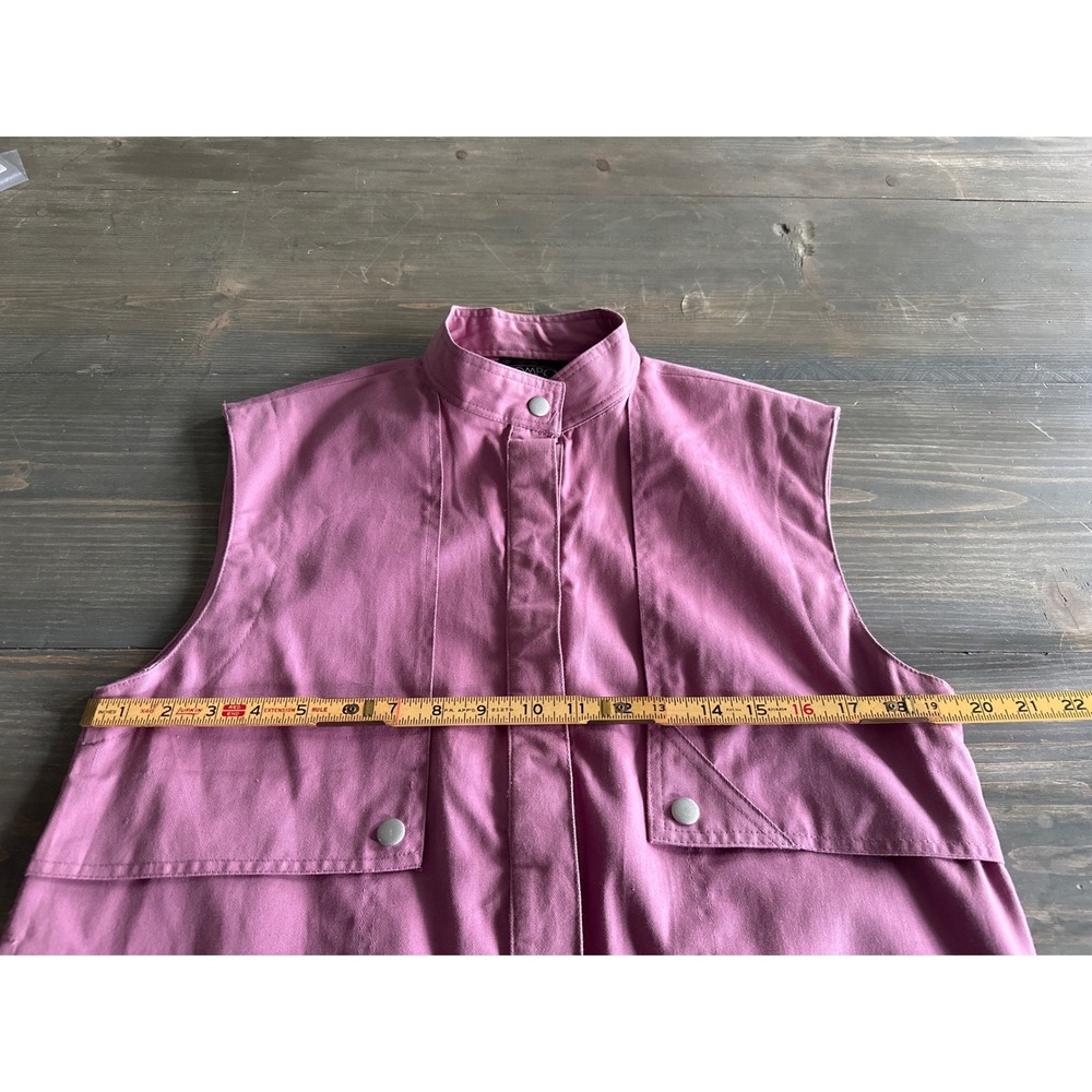 Vintage LeSport Tomboy Pink 100% Cotton Snap Button Boho Y2K Vest Women's Size 9 - Picture 4 of 9